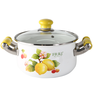 食品级搪瓷锅高级珐琅瓷锅双耳烧锅煲汤炖肉加厚煮锅蒸锅家用汤锅