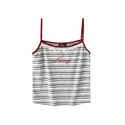 LICKAGIRL灰色条纹辣妹吊带背心