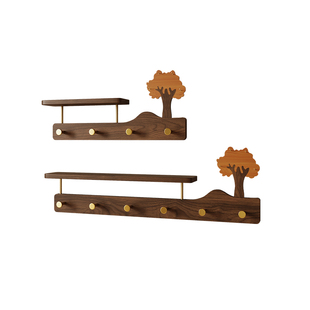 北美黑胡桃木进门玄关实木挂衣钩墙壁挂衣钩置物架衣帽承重架高档