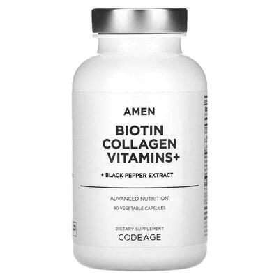Codeage,Amen，生物维生素胶原蛋白维生素+，90 粒素食胶囊