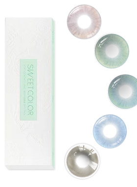 SweetColor日抛美瞳10片显色冰河天使风之谷无锁边同款蓝隐形眼镜