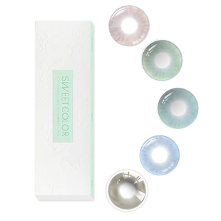 SweetColor日抛美瞳10片蓝色冰河天使水色秘境无锁边同款隐形眼镜