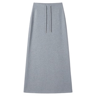 班尼路时尚运动休闲半身裙女秋冬慵懒风高腰小个子中长款直筒裙J