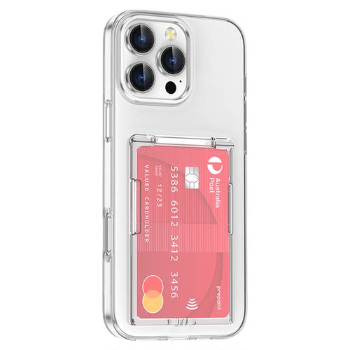 透明卡包支架适用苹果17promax手机壳放两张卡iPhone16卡套一体14plus新款防摔13隐形卡槽12插卡装卡15门禁卡