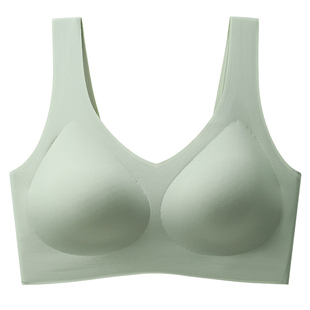 无痕乳胶轻运动内衣女防震跑步胸大显小美背背心文胸一体高弹云朵