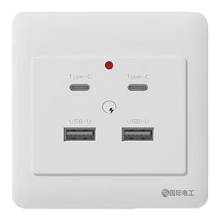 国际电工36伏低压专用苹果安卓手机充电面板36V转5V15WPD快充插座