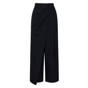 IDPAN简约智性围裹式休闲裤不费力职场风通勤阔腿裤女26春季新款