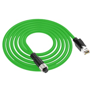 亨通贝尔M12转RJ45网线千兆高柔自动化编码线A/D/X型4芯8芯公母头