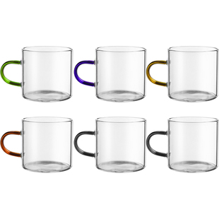 玻璃小茶杯家用功夫茶具套装透明水杯子喝茶主人杯单杯带把品茗杯