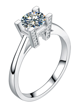 卓蝶正品1克拉莫桑石女hw过钻戒