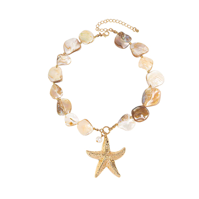 海边度假风贝壳海星珍珠项链