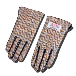 哈里斯harris tweed男情侣真皮触控手套秋冬绒里保暖骑行羊皮手套