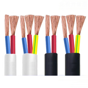 电线国标纯铜芯护套线2芯3芯1.5 2.5 4平方软线家用电缆线电源线