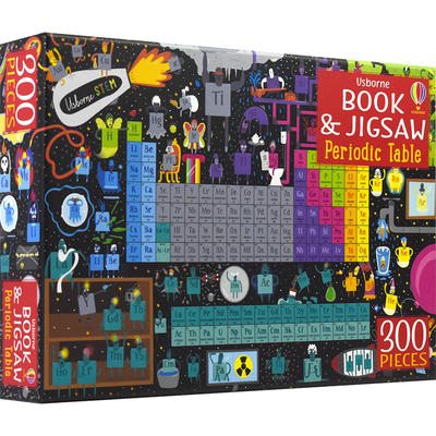Usborne Book And Jigsaw - Periodic Table Jigsaw 元素周期表 趣味图书 & 300块拼图 寓教于乐 6-9岁 英文原版进口儿童图书