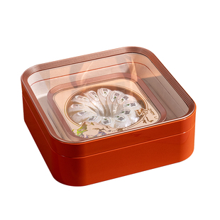 新款燕窝包装盒高档开窗烤漆空盒石斛鹿茸西洋红参通用正方礼品盒