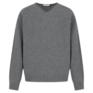 【含羊毛】AMOMENTO韩国男士春季休闲流行浣熊V领针织衫MUSINSA
