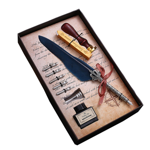 欧式复古羽毛笔钢笔ins高颜值蘸水笔礼盒套装教师节礼物伴手礼生日回礼实用送男生女孩圣诞节礼物小礼品