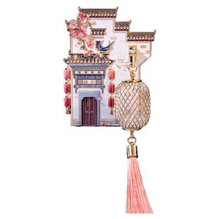 黄山冰箱贴迎客松徽州灯笼装饰金属磁贴文创伴手旅游纪念生日礼物