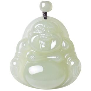 凤飞凰和田玉晴水玉佛吊坠女大肚佛玉佩佛公玉坠女款玉石项链女士