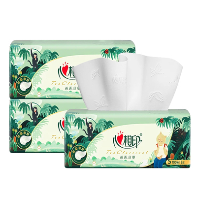 【U先】心相印丛林抽纸3大包茶语丝享家用S码卫生纸巾整箱实惠装