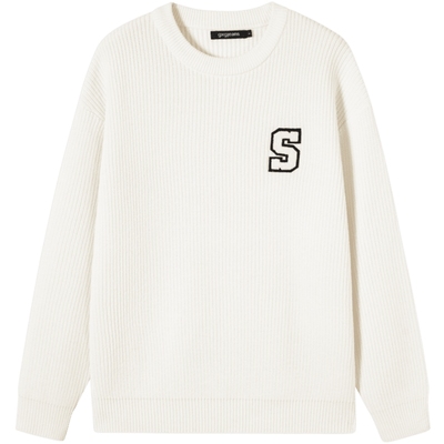 【4色可选】gxgjeans男装 2024年冬季新款白色毛衣圆领针织衫男