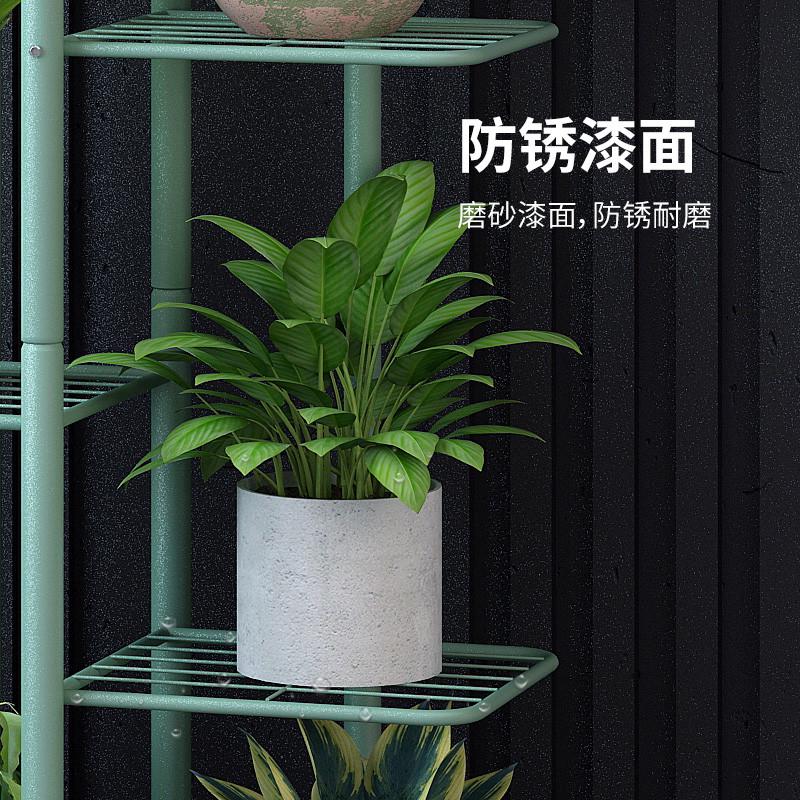 花架客厅阳台置物架移动带轮家用多层花盆架铁艺多肉落地式花架子