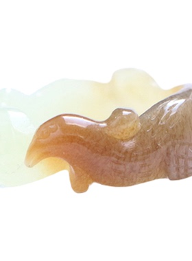 孤品和田玉糖白玉俏色凤凰戒指