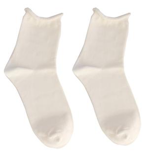 小白袜女夏季纯棉透气韩国东大门新款袜子黑色卷边短堆堆配小皮鞋