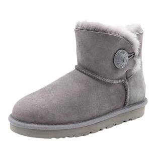 KHHUGG雪地靴女一粒扣2026新款冬季羊皮毛一体纽扣短筒加厚雪地棉