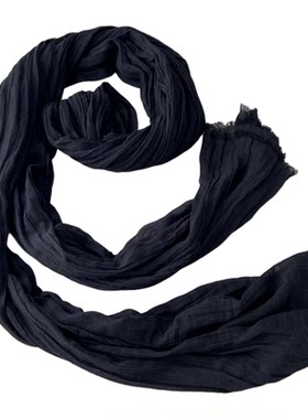 3米超长款肌理棉麻围巾女春秋款