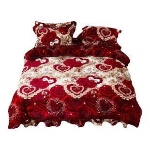 牛奶绒四件套珊瑚绒被套床单加绒加厚双面绒法兰绒床上用品床裙款