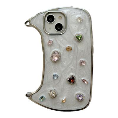 奢华立体宝石手提包包款式斜挎适用苹果13手机壳带挂绳iphone15promax高级新款12滴胶壳16原创女防摔保护套17