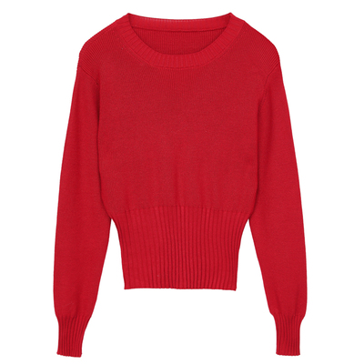 时尚收腰上衣小个子高腰短款毛衣