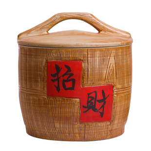 景德镇陶瓷米缸家用米桶带盖密封10斤20斤装防潮虫储米箱水缸油缸