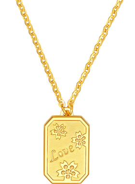 S925银黄金色小众项链