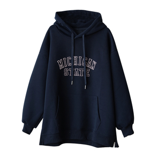 大码女装 女士连帽卫衣 oversize宽松胖mm大版青少年上衣 春秋款