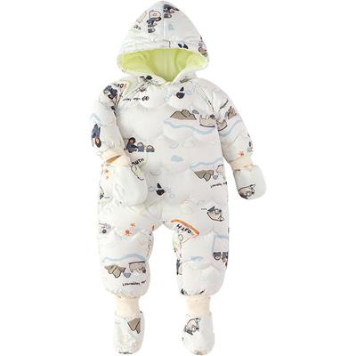 巴拉巴拉宝宝羽绒连体衣婴儿加厚衣服冬装新款男童女童外出服抱衣