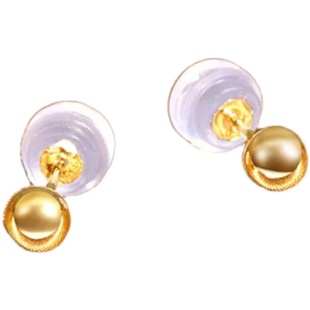 18k金豆豆耳钉小金珠au750耳饰玫瑰金彩金耳环转运珠中国机长耳钉