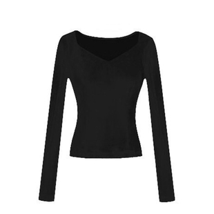 t恤女法式金丝绒上衣女大码秋冬打底衫内搭显瘦v领露锁骨上衣复古
