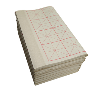 仿古色米字格毛边纸熟浆四川夹江竹纸毛笔书法练习半生半熟宣批发