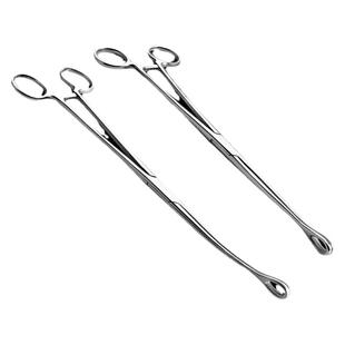 医用海绵钳不锈钢卵圆钳妇科持物钳大号海绵夹拔罐火罐夹棉花钳子