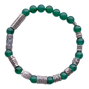 三七老银饰品配件六字真言锦鲤纳福莲花钱币蝴蝶隔珠桶珠直管diy