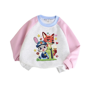 儿童春天卫衣2026新款兔子狐狸儿童圆领上衣男女宝宝网红爆款卫衣