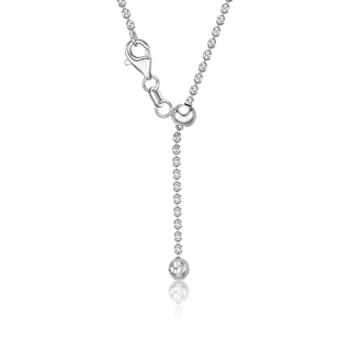 钻石链意大利18k金项链锁骨链18k金素链au750彩金项链18k金爆闪链