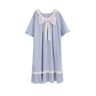 带胸垫睡裙女夏款纯棉短袖薄款公主风大码夏天2025年新睡衣可外穿