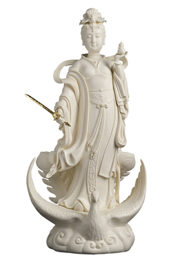 踏凤九天玄女神像家用供奉摆件