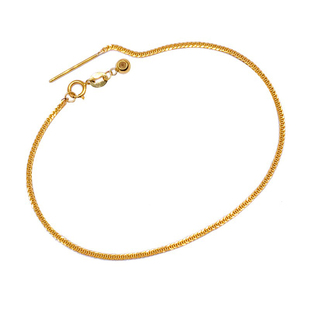 手链针式穿珠肖邦链纯金黄金彩金18k金配件细金手绳diy可调节