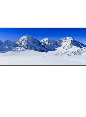 雪山脉风景草原办公室客厅挂墙画