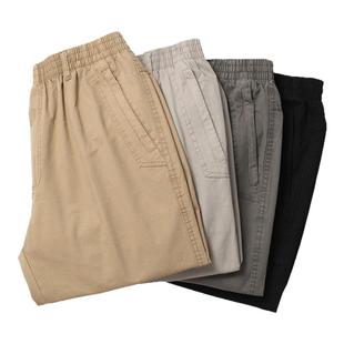 稻草人中年纯棉休闲裤男士直筒宽松工装裤秋季中老年爸爸运动裤子