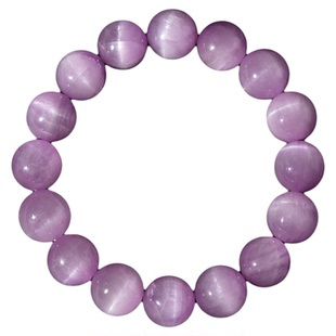 紫锂辉手串女男东海水晶玛瑙玉石紫色猫眼石宝石散珠子紫水晶手链